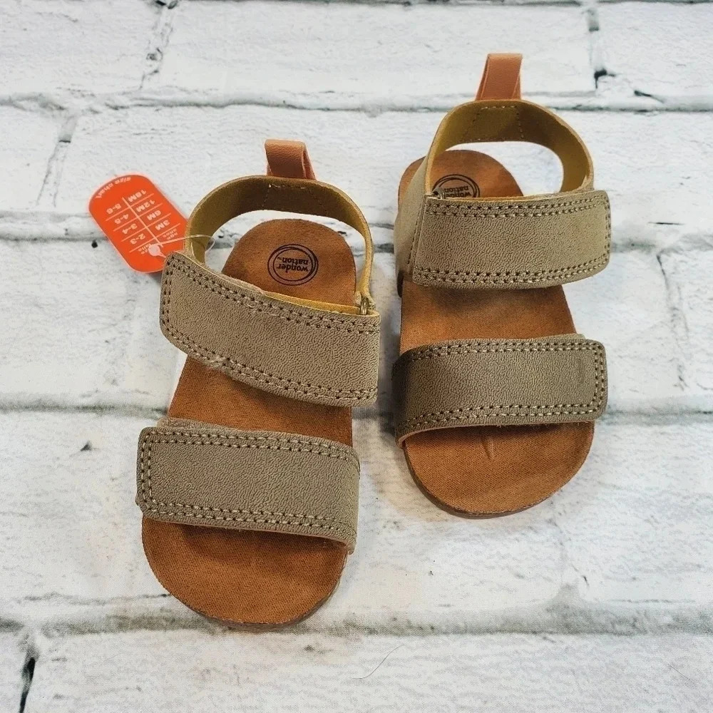 INFANT Brown Strap Unisex baby Sandals, Summer Baby Shoes